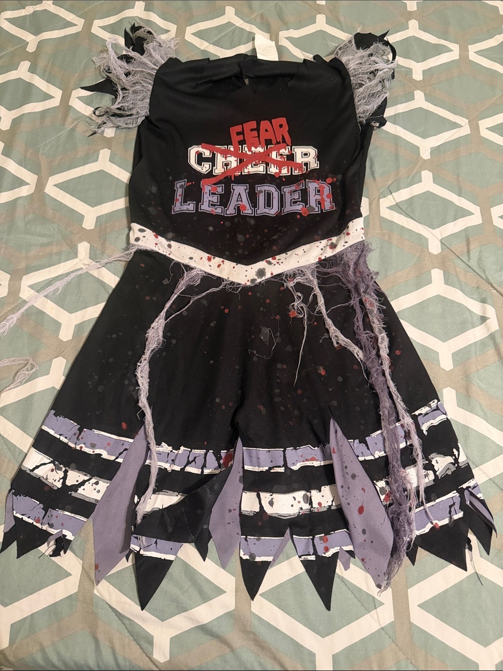 Kids 'Fear Leader' Black & Purple Cheer Costume
